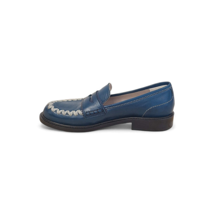 Viola Ricci Gaia - Mocassino nappa glove bleu' - lana Offerte