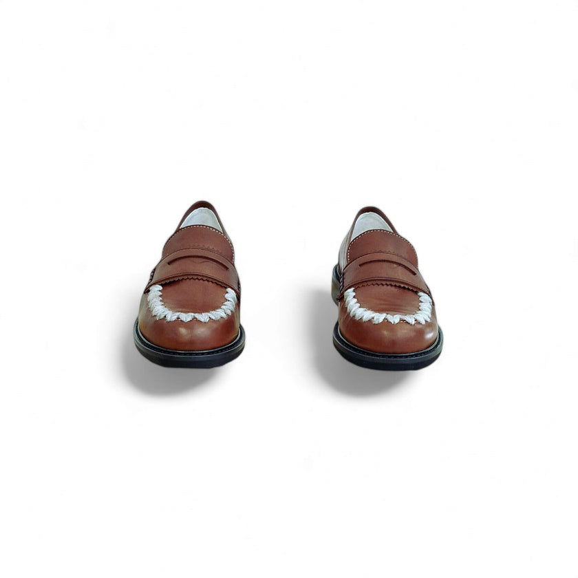 Viola Ricci Gaia - Mocassino nappa glove rhum - lana Vendita Economica