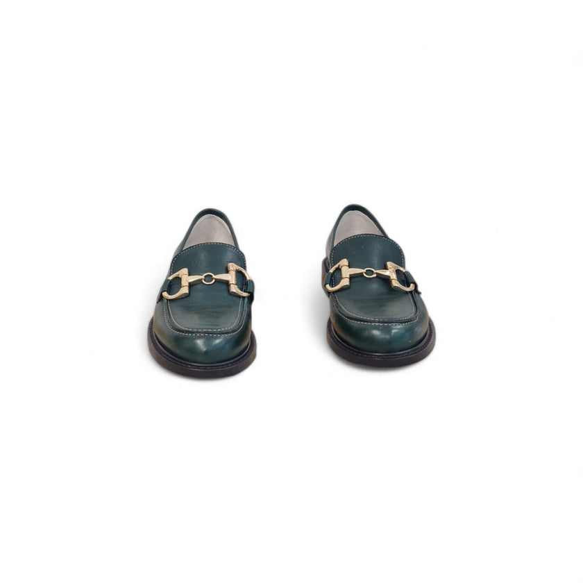 Viola Ricci Gaia - Mocassino nappa glove verde Saldi Di Fabbrica