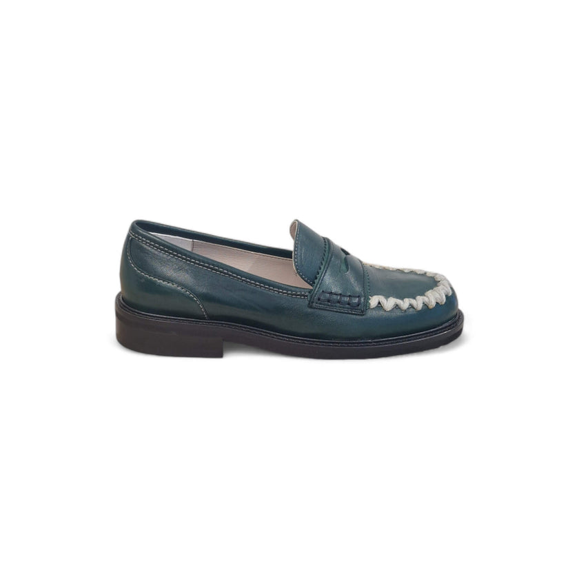 Viola Ricci Gaia - Mocassino nappa glove verde - lana Vendite Flash