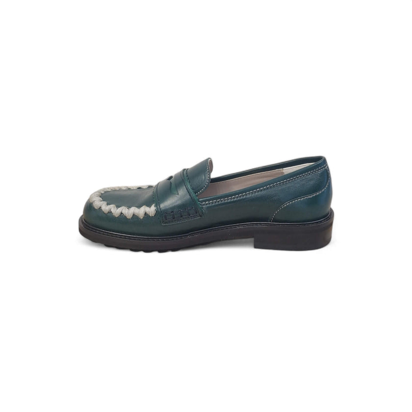 Viola Ricci Gaia - Mocassino nappa glove verde - lana Vendite Flash