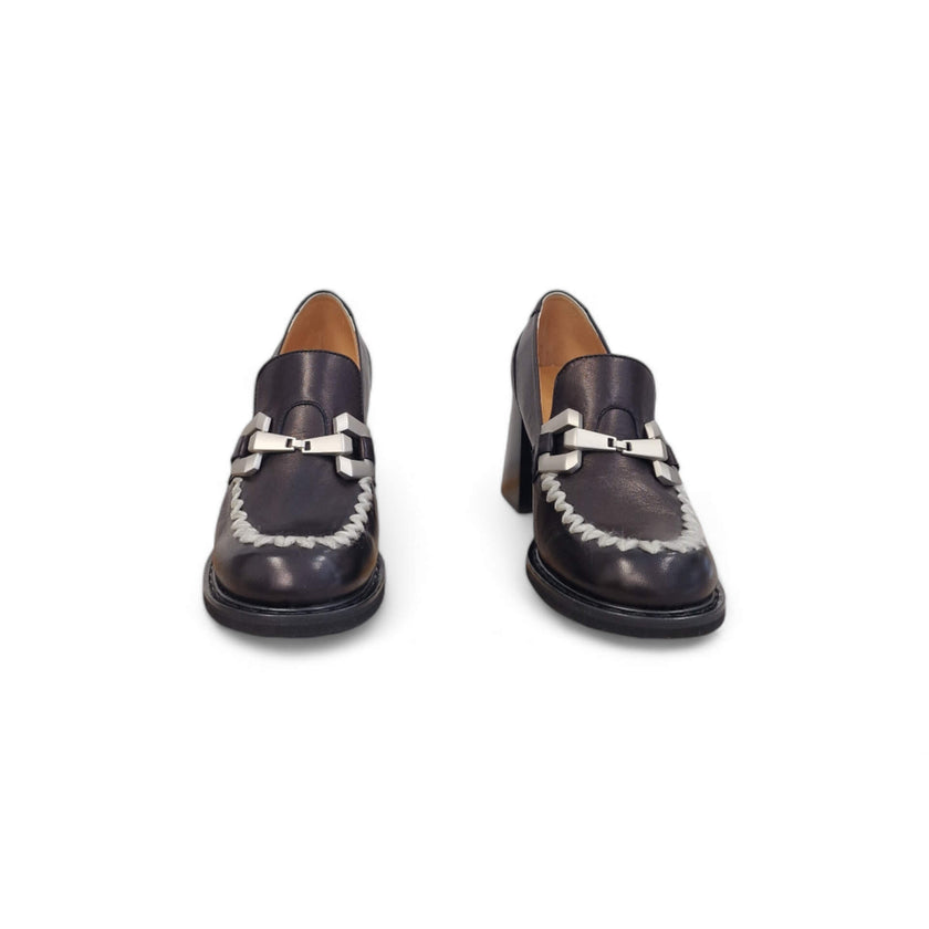 Viola Ricci Carla - Mocassino con tacco - nero Promozione