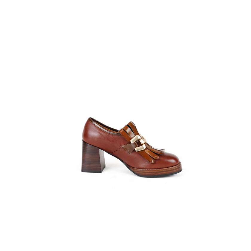 Viola Ricci Lya - Mocassino con tacco Rhum Negozi Online