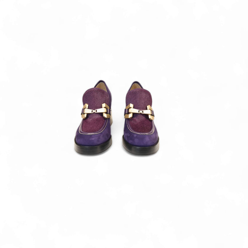 Viola Ricci Lya - Mocassino con tacco Viola Consegna Veloce