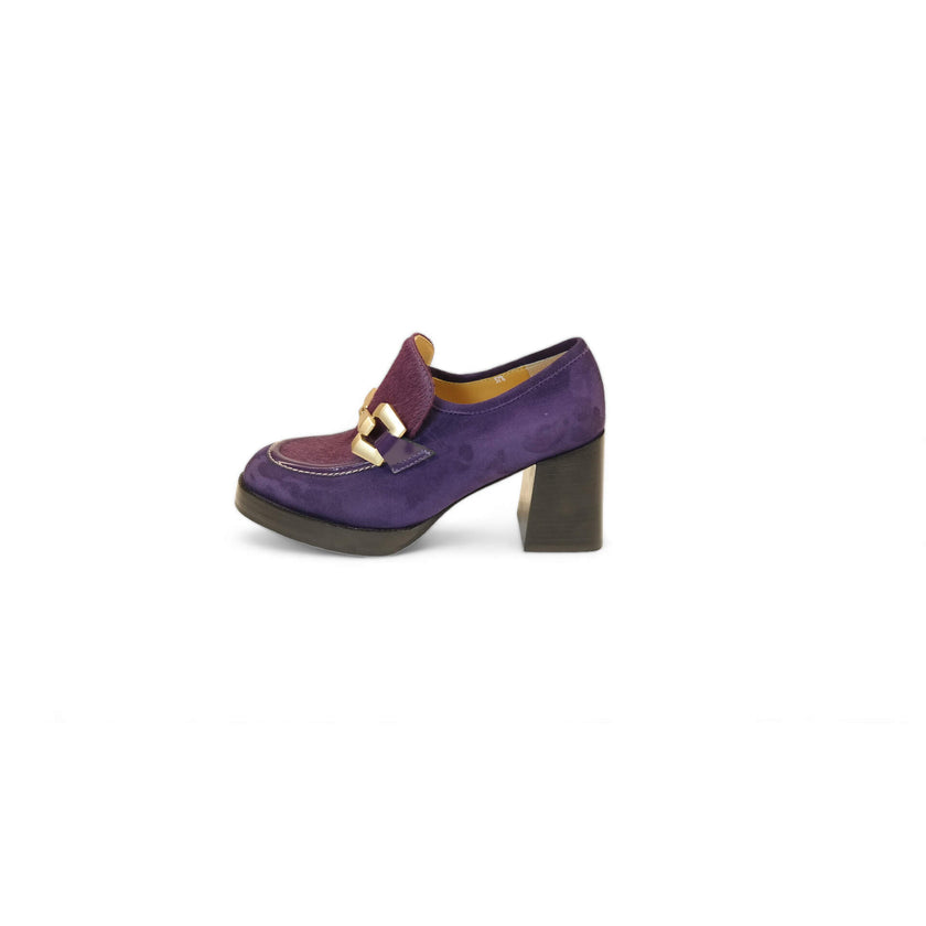 Viola Ricci Lya - Mocassino con tacco Viola Consegna Veloce