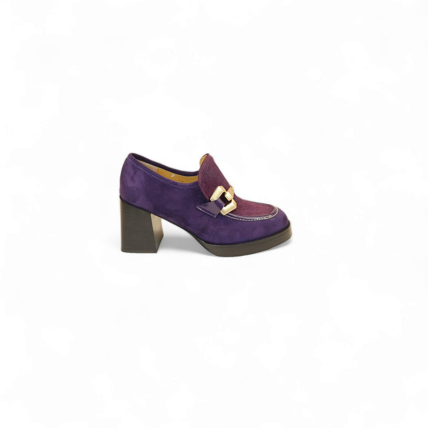 Viola Ricci Lya - Mocassino con tacco Viola Consegna Veloce