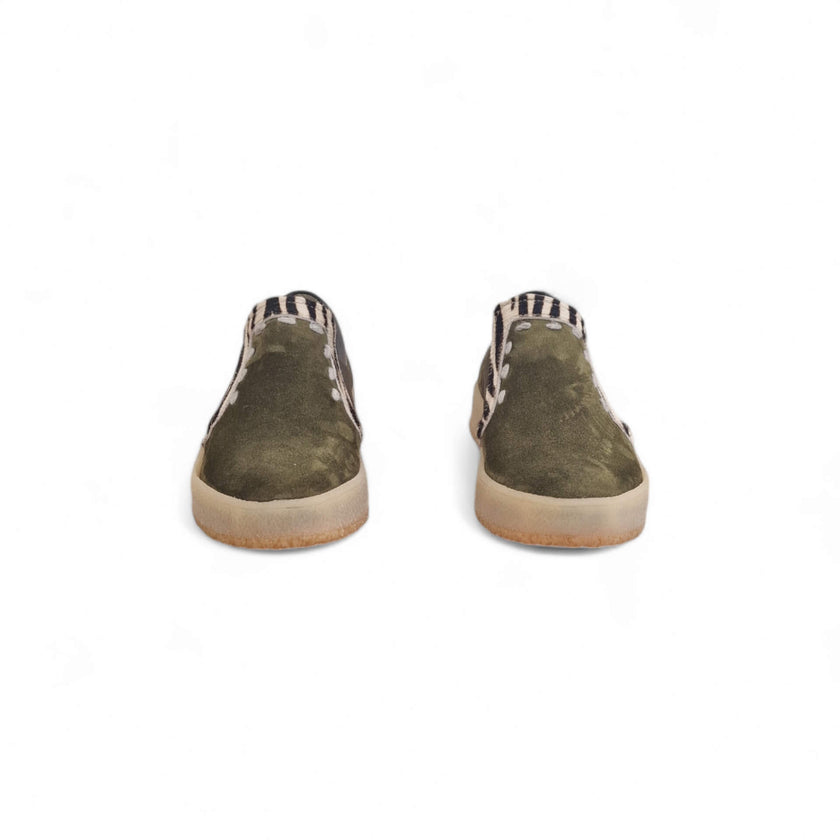 Viola Ricci Regina - slip on in pelle verde animalier - smith Spedizione Gratuita