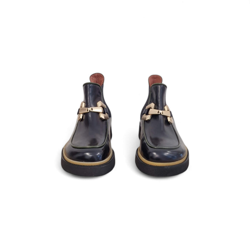 Viola Ricci Alice - Stivaletto beatles pelle nera Consegna Veloce
