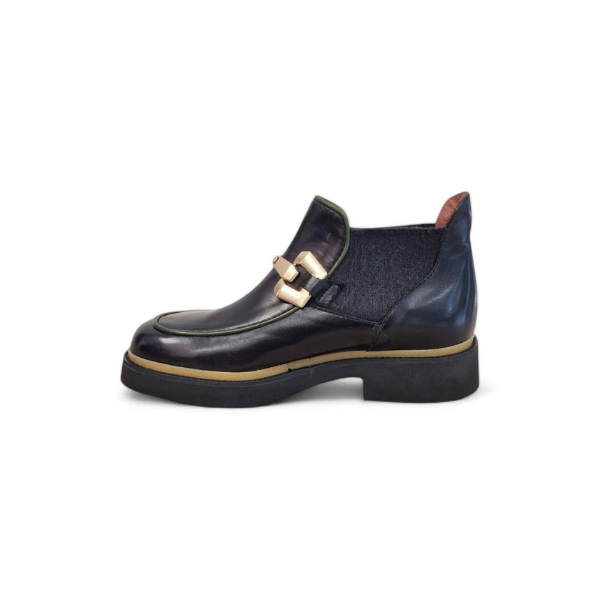 Viola Ricci Alice - Stivaletto beatles pelle nera Consegna Veloce