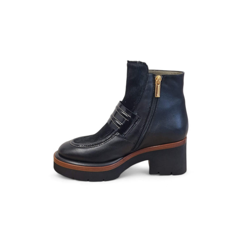 Viola Ricci Bianca - Stivalleto in pelle nero Convenienza