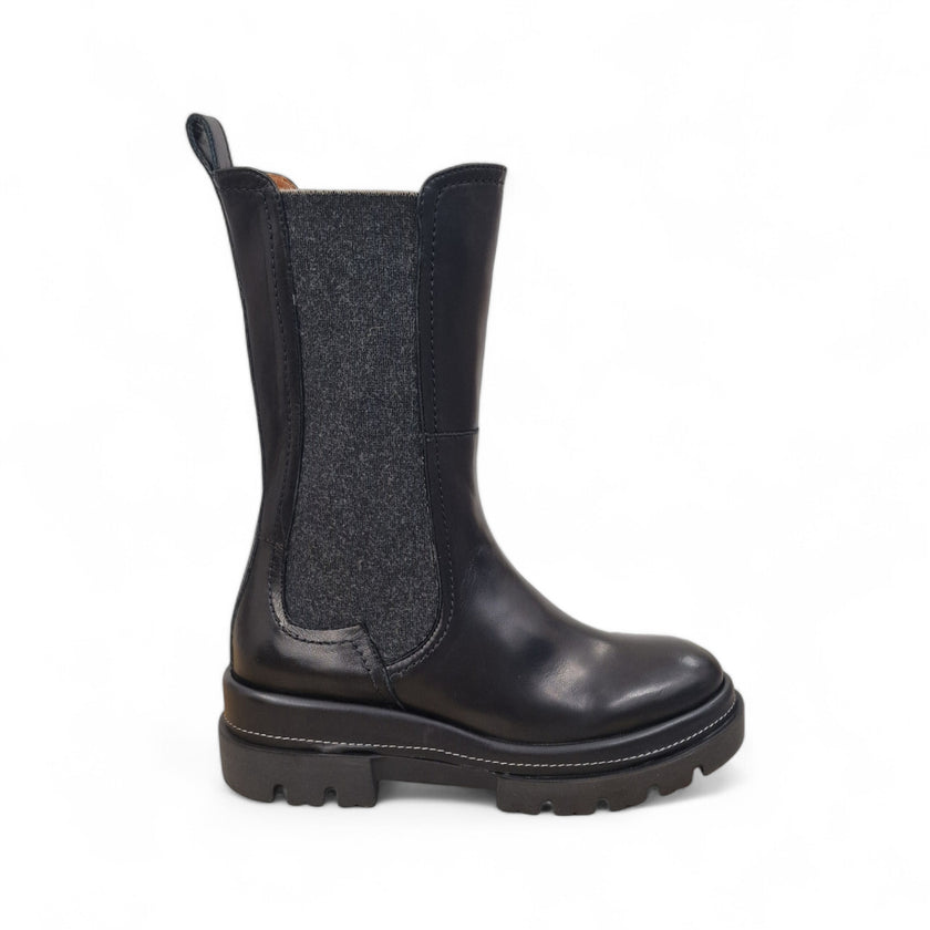Viola Ricci Gio - Stivale beatles in pelle nera Saldi