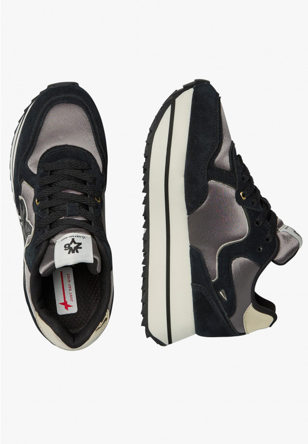 W6yz Sneakers in suede e tessuto tecnico Nero -DEVA W Prezzo Ridotto