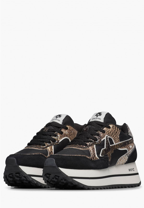 W6yz Sneakers in tessuto tecnico e suede Nero -DEVA W Sottocosto