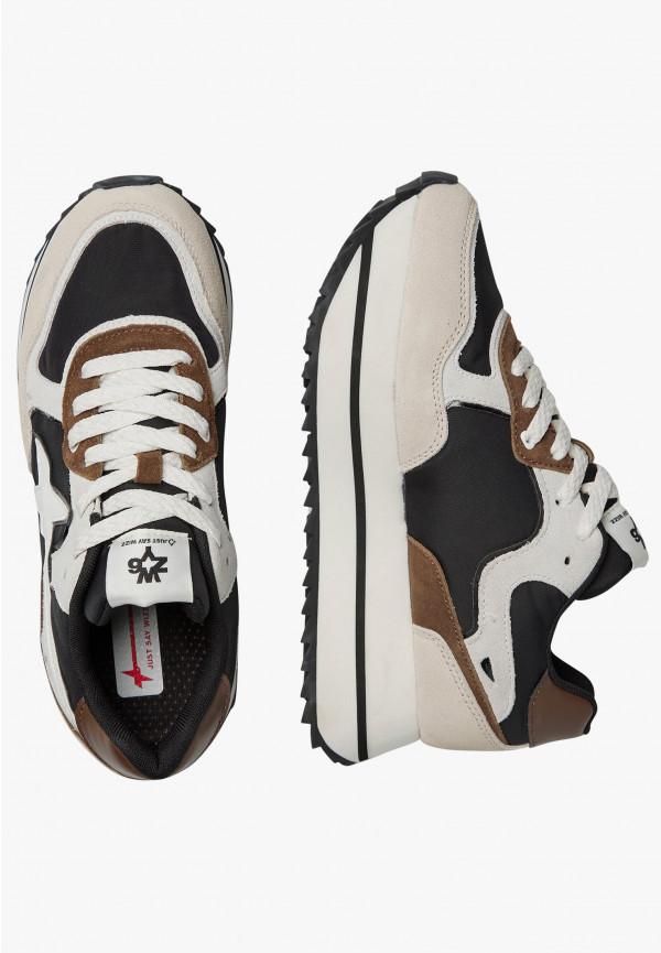 W6yz Sneakers in tessuto tecnico e suede Beige-Nero -DEVA W Convenienza