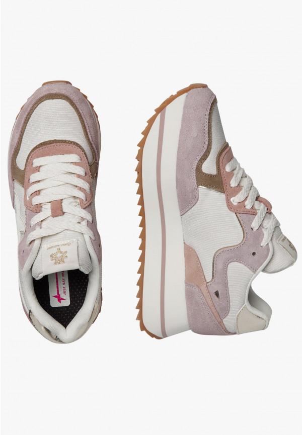 W6yz Sneakers in suede e tessuto tecnico Bianco-Rosa -DEVA W Novità