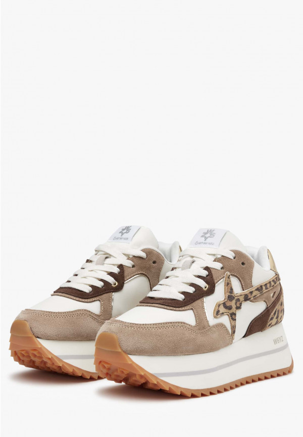 W6yz Sneakers in tessuto tecnico e suede Tortora -DEVA W Economico