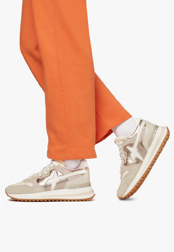 W6yz Sneakers in tessuto tecnico e suede Beige -YAK-W Online