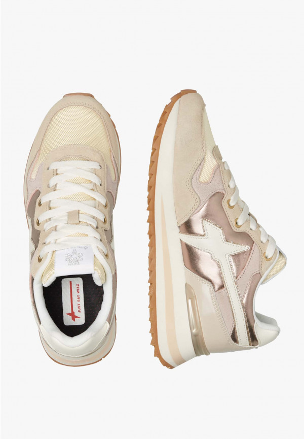 W6yz Sneakers in tessuto tecnico e suede Beige -YAK-W Online