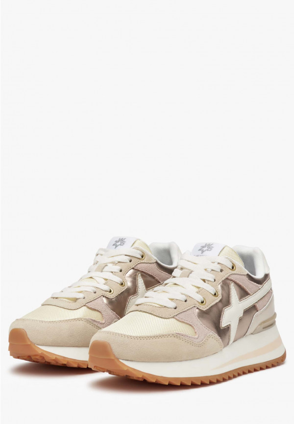 W6yz Sneakers in tessuto tecnico e suede Beige -YAK-W Online