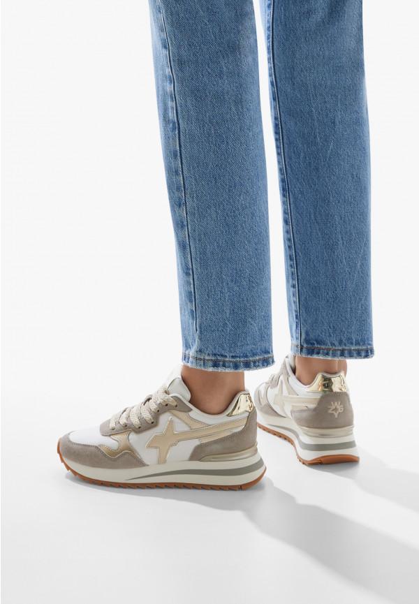 W6yz Sneakers in tessuto tecnico e suede Platino -YAK-W Offerte