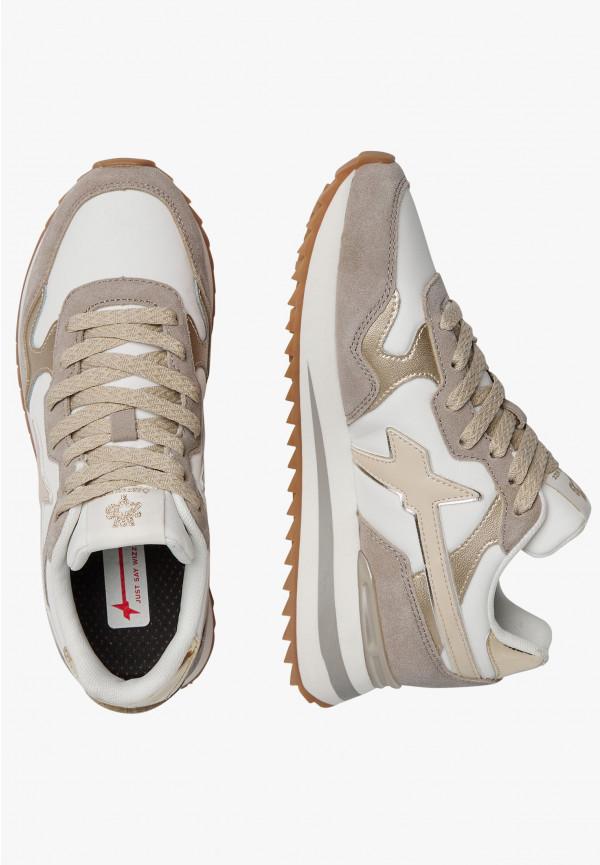 W6yz Sneakers in tessuto tecnico e suede Platino -YAK-W Offerte