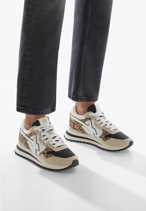 W6yz Sneakers in tessuto tecnico e suede Bianco-Grigio -YAK-W Vendita Calda