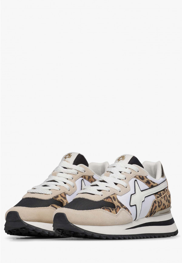 W6yz Sneakers in tessuto tecnico e suede Bianco-Grigio -YAK-W Vendita Calda