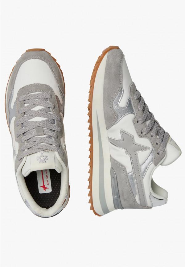 W6yz Sneakers in tessuto tecnico e suede Bianco-Grigio -YAK-W Vendita Economica