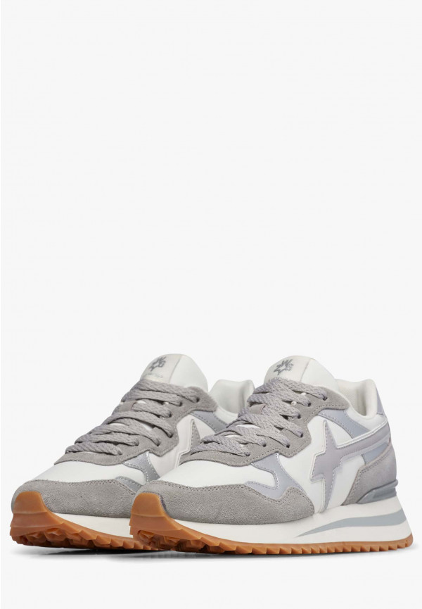 W6yz Sneakers in tessuto tecnico e suede Bianco-Grigio -YAK-W Vendita Economica