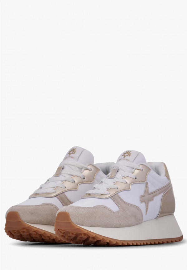 W6yz Sneakers in suede e tessuto tecnico Bianco-Platino -JET-W In Saldo