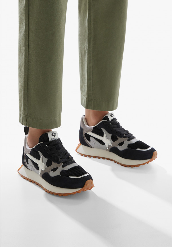 W6yz Sneakers in suede e tessuto tecnico Nero -LOOP-W Moda