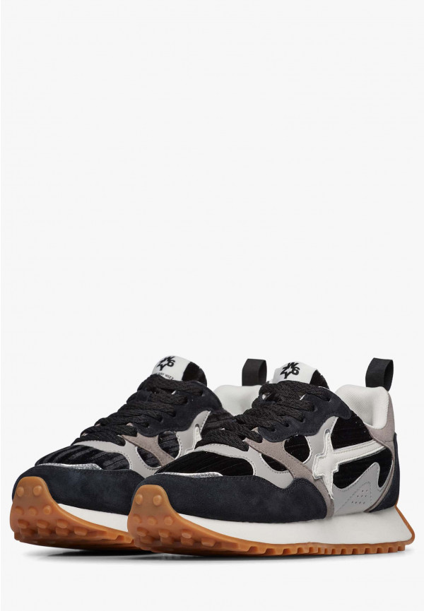 W6yz Sneakers in suede e tessuto tecnico Nero -LOOP-W Moda