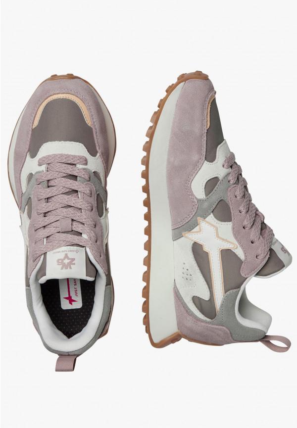 W6yz Sneakers in suede e tessuto tecnico Bianco-Grigio -LOOP-W Italy