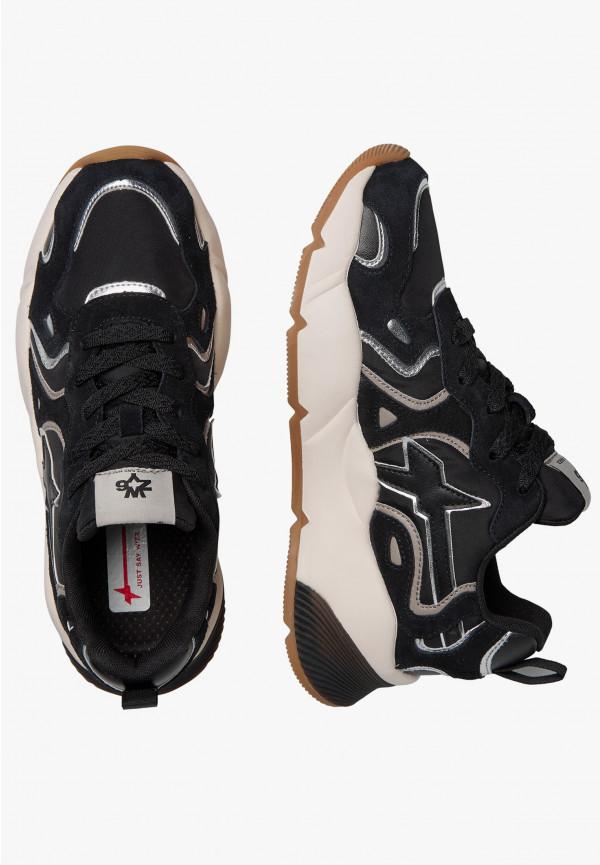 W6yz Sneakers in suede e tessuto tecnico Nero -SARAH-W Italia