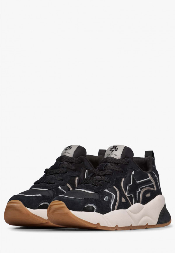 W6yz Sneakers in suede e tessuto tecnico Nero -SARAH-W Italia