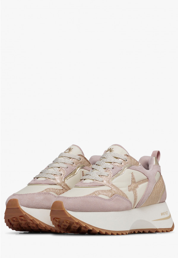 W6yz Sneakers in pelle e tessuto tecnico Rosa cipria -ANNY 2 W Promozione
