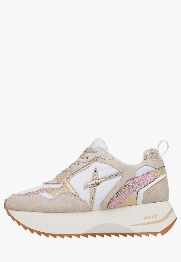 W6yz Sneakers in suede e tessuto tecnico Bianco-Beige -ANNY 2 W Spedizione Gratuita