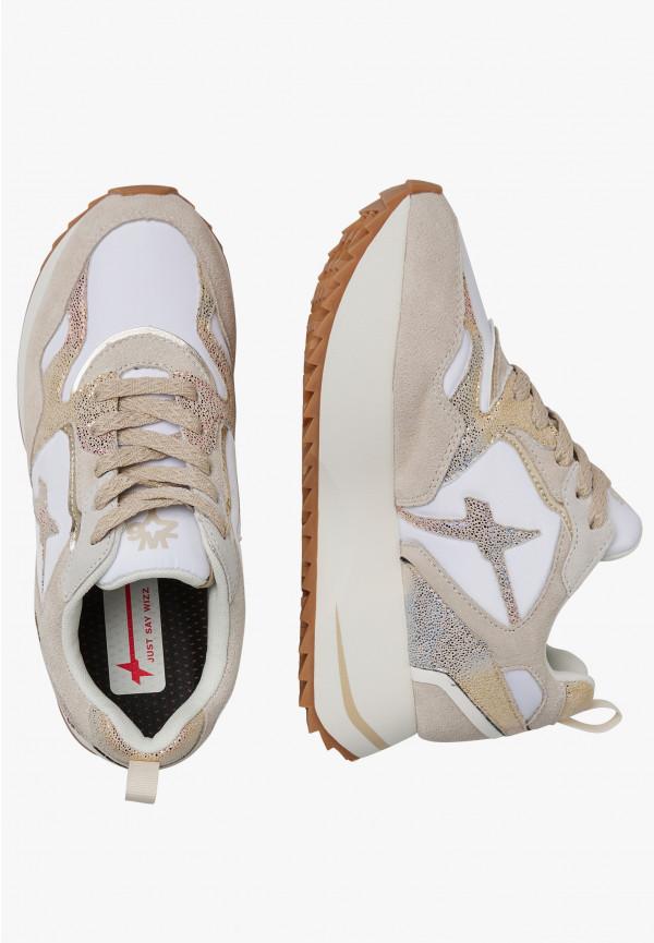 W6yz Sneakers in suede e tessuto tecnico Bianco-Beige -ANNY 2 W Spedizione Gratuita