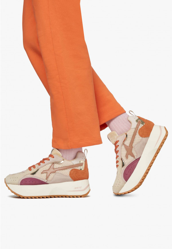 W6yz Sneakers in tessuto tecnico e suede Rosa -ANNY W Soddisfazione Garantita