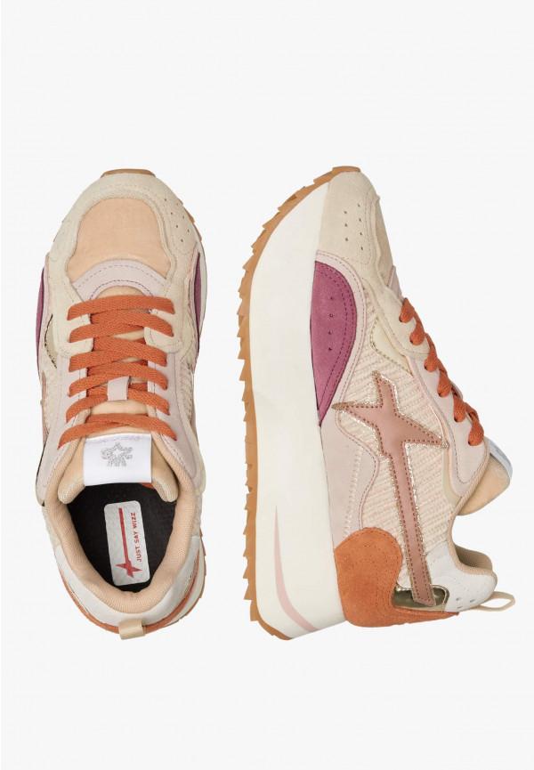 W6yz Sneakers in tessuto tecnico e suede Rosa -ANNY W Soddisfazione Garantita
