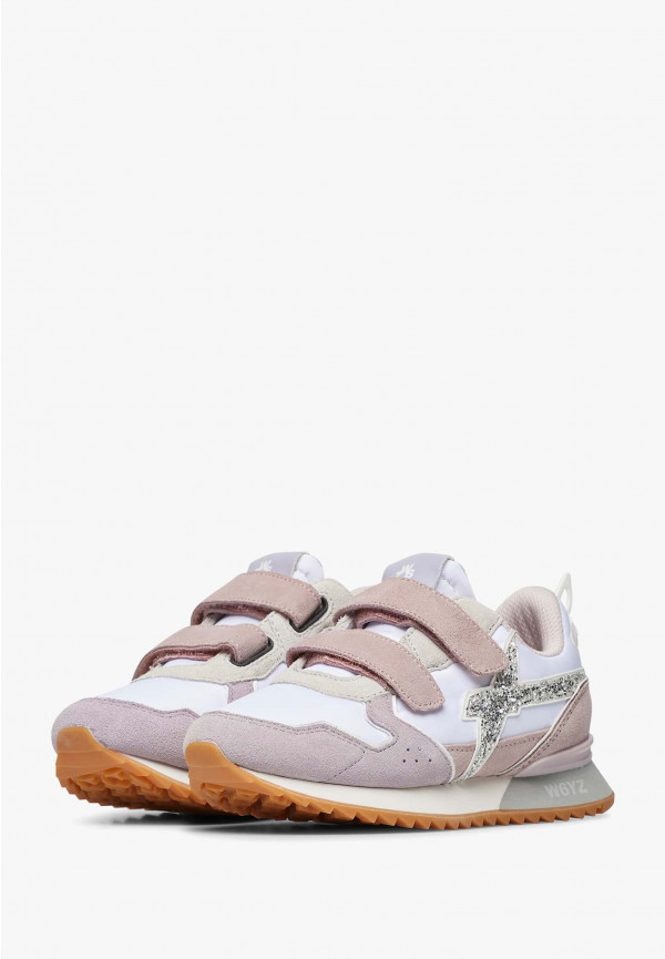 W6yz Sneakers in suede e tessuto tecnico Bianco-Lilla -JET VL-J Acquista Ora