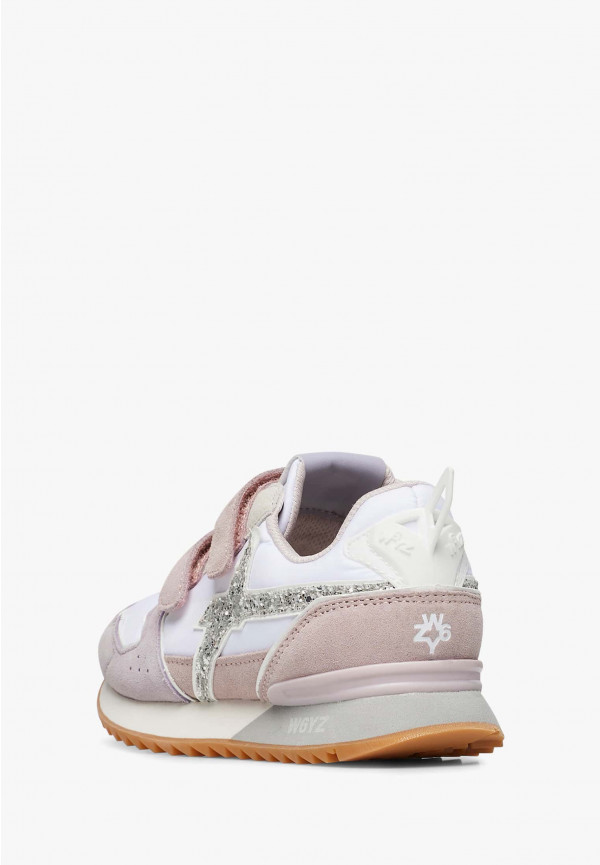 W6yz Sneakers in suede e tessuto tecnico Bianco-Lilla -JET VL-J Acquista Ora