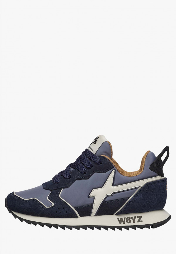 W6yz Sneakers in tessuto tecnico e suede Navy -JET-J Sottocosto