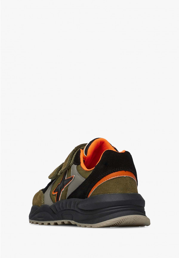 W6yz Sneakers in suede e tessuto tecnico Militare -CHEWINGUM JUNIOR VL Offerta