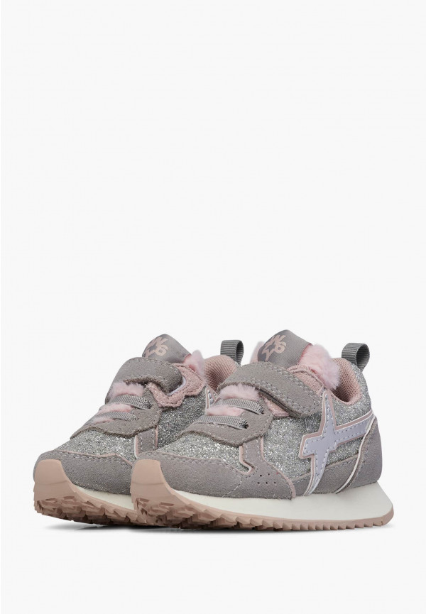 W6yz Sneaker in tessuto tecnico e suede Argento -JET-BABY In Vendita