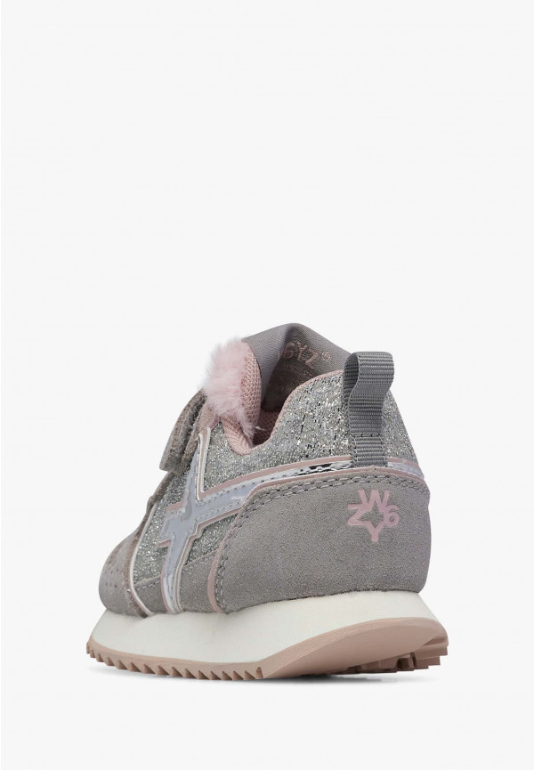 W6yz Sneaker in tessuto tecnico e suede Argento -JET-BABY In Vendita