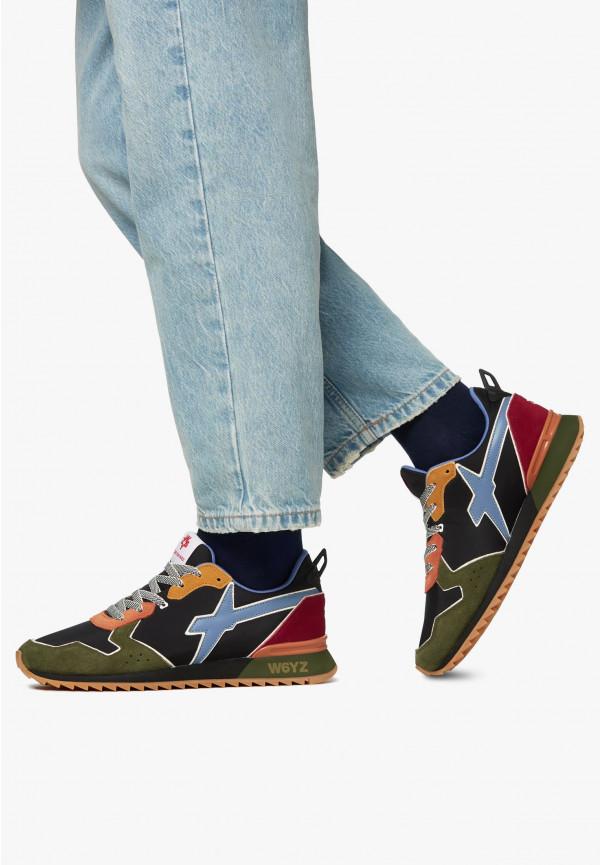W6yz Sneakers in tessuto tecnico e suede Militare -JET-M Vendita Calda
