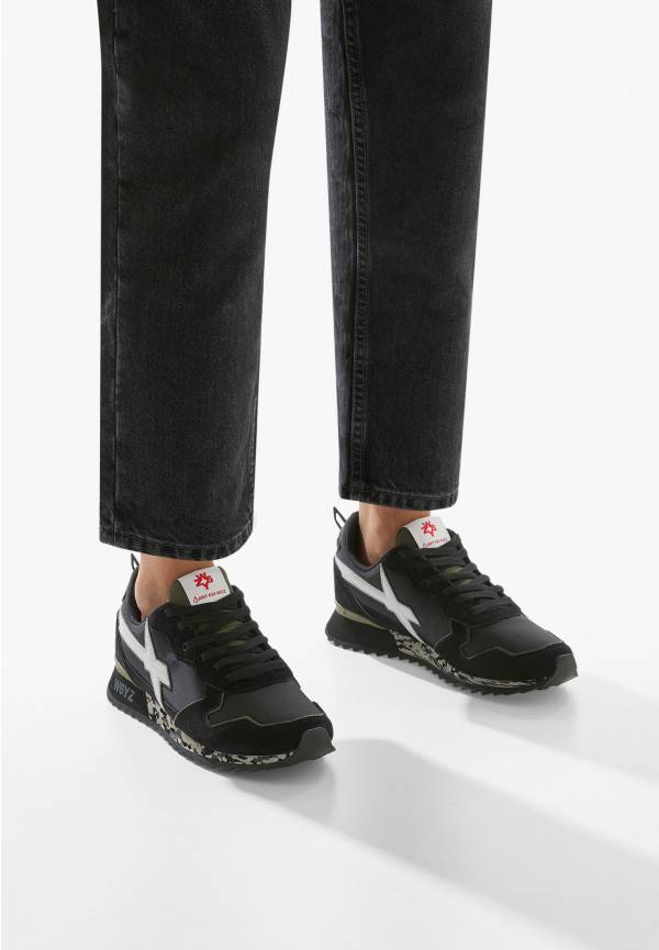 W6yz Sneakers in tessuto tecnico e suede Nero -JET-M Saldi Di Fabbrica