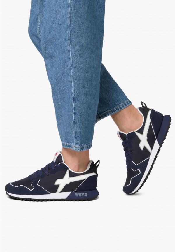 W6yz Sneakers in tessuto tecnico e suede Blu -JET-M Negozio