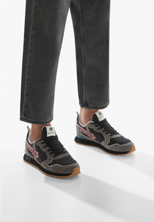 W6yz Sneakers in tessuto tecnico e suede Antracite -JET-M In Saldo